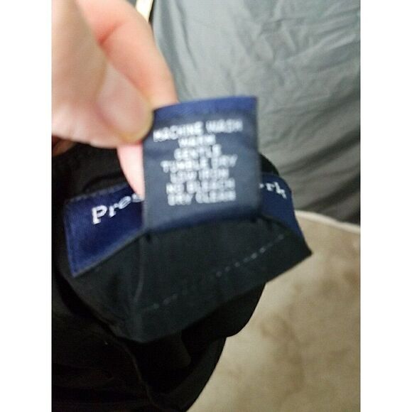 Preston & York Petites Black Blouse Size 8P Slick Look Side Slits Career Dressy - Picture 9 of 9